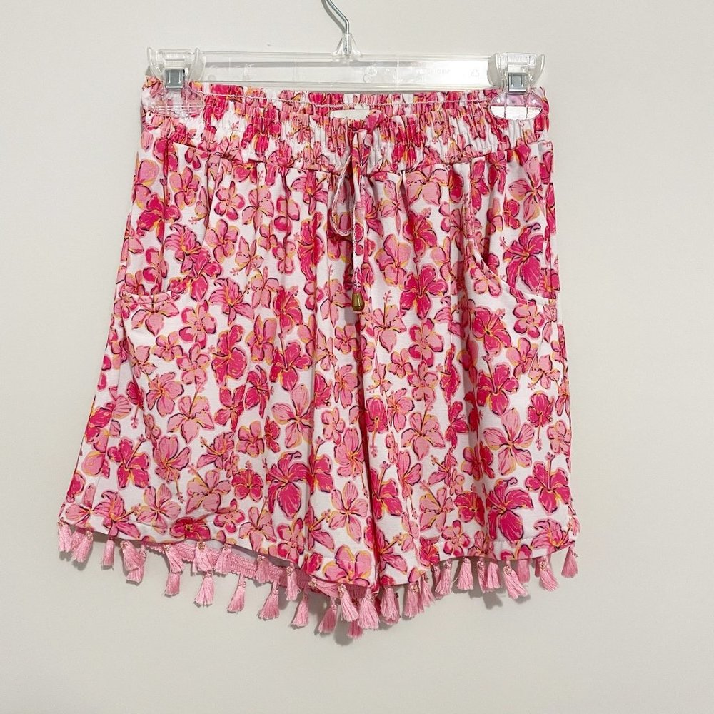 Simply Southern Size S/M Printed Floral Tassel Flowy Shorts